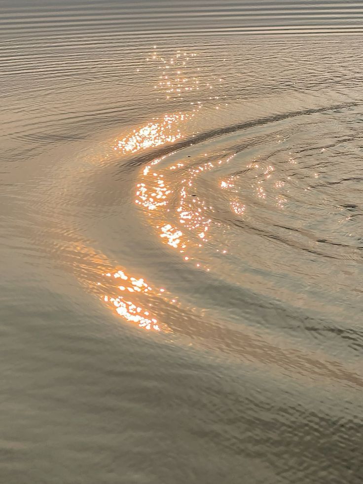 Sunset shimmering on rippled water