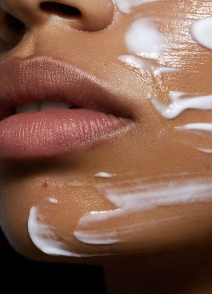 Cream slick on skin