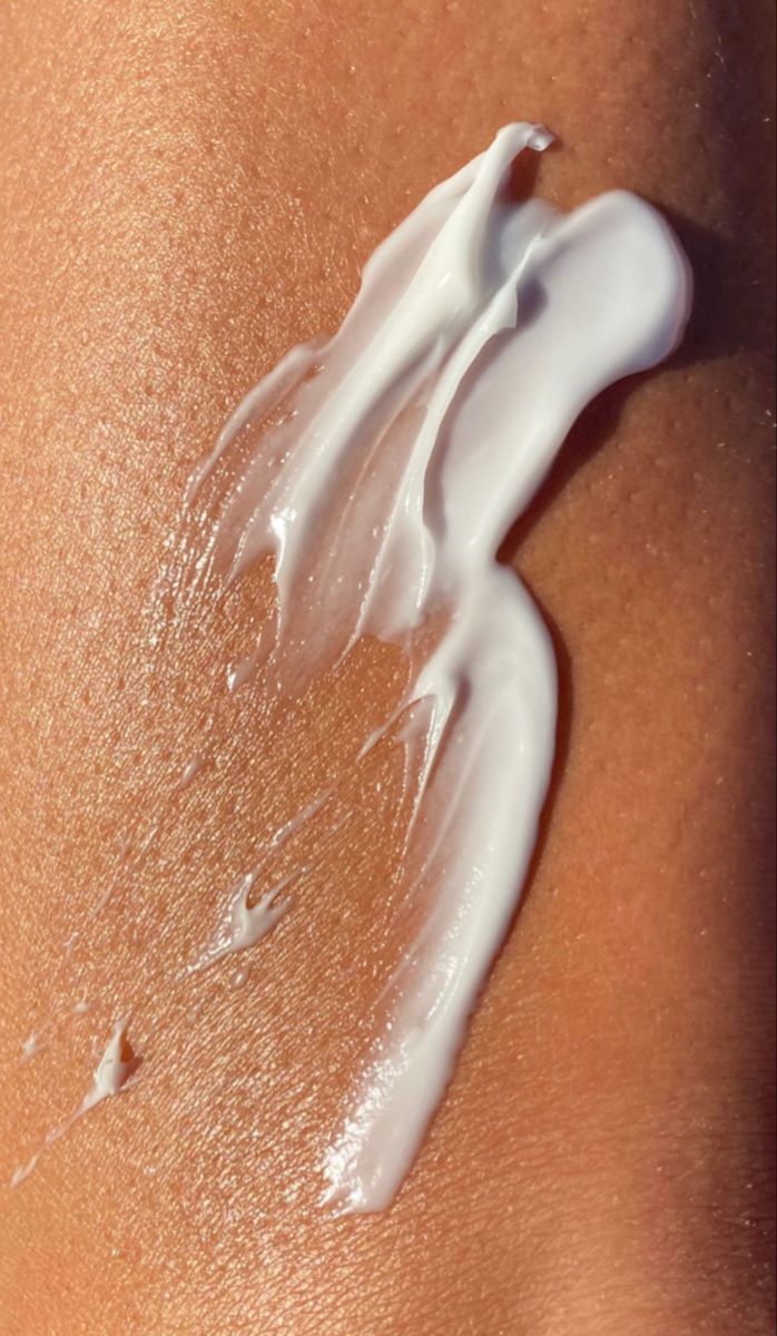 Cream slick on sunlit skin