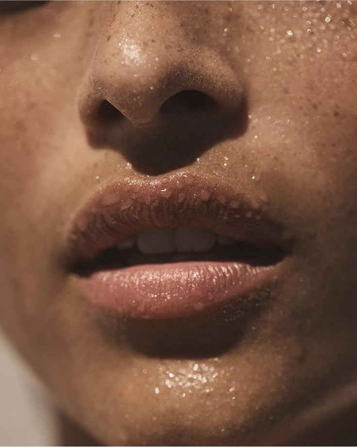 Glazed lips, dewy skin